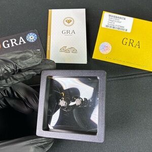 Moissanite Stud Earrings with GRA Certification